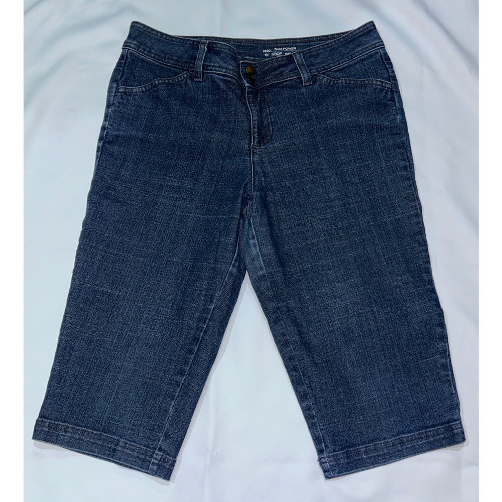 Liz Claiborne Slim Power Snap Demin Stretch Cropped Jeans Size 12 Petite